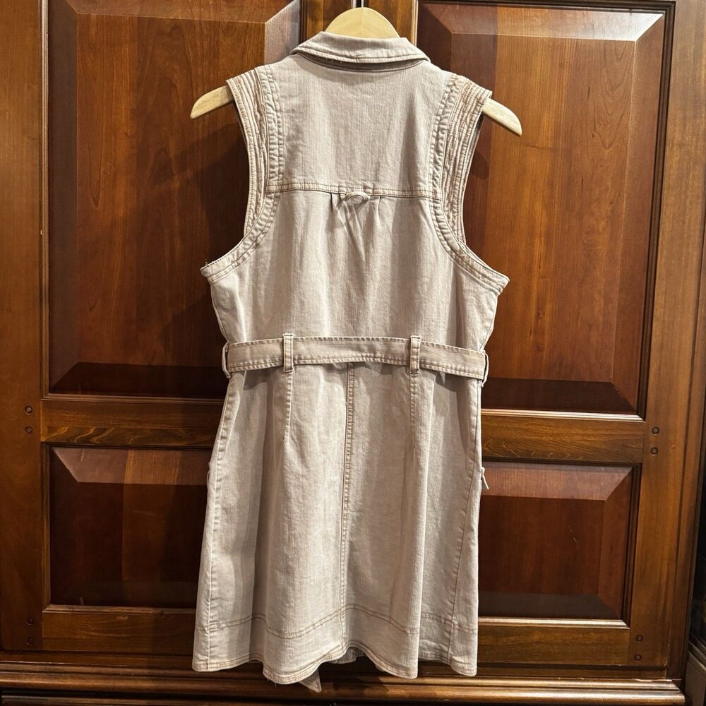 Anthropologie Pilcro Denim Button-Front Mini Dress Neutral Color US Size 6 NWT - Picture 16 of 16
